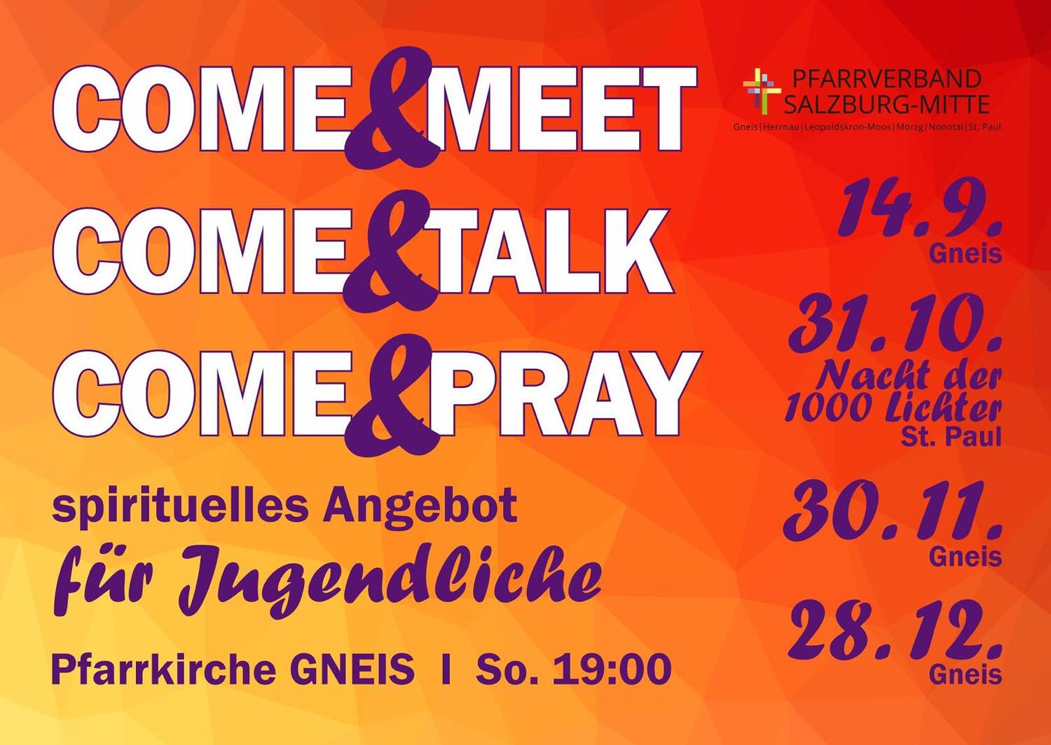 Jugendtermine Herbst 25 / Pfarre Gneis